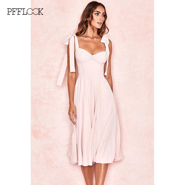 pfflook bow tie spaghetti strap summer midi dress women sleevess backless pink robes casual fit and flare elegant vestidos 2020, Black;gray
pfflook bow tie spaghetti strap summer midi dress women sleevess backless pink robes casual fit and flare elegant vestidos 2020, Black;gray