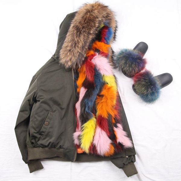 qiuchen pj5048 new fashion women fox fur lined bomber with raccoon fur collar winter fur parka bomber 201103, Black
qiuchen pj5048 new fashion women fox fur lined bomber with raccoon fur collar winter fur parka bomber 201103, Black