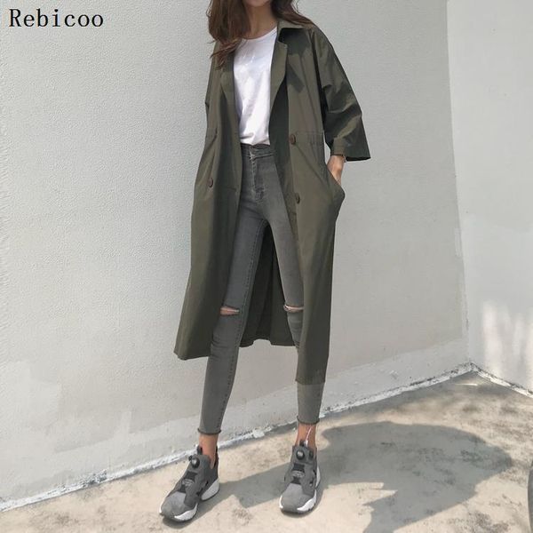 trench women solid simple all-match loose leisure long three quarter sleeve coats womens retro korean style trendy ladies chic, Tan;black
trench women solid simple all-match loose leisure long three quarter sleeve coats womens retro korean style trendy ladies chic, Tan;black