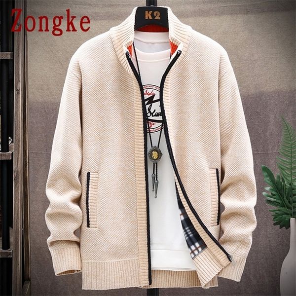 zongke autumn korean knitwear cardigan sweater solid zipper sweaters for men slim fit winter clothes -4xl 201210, White;black 
zongke autumn korean knitwear cardigan sweater solid zipper sweaters for men slim fit winter clothes -4xl 201210, White;black