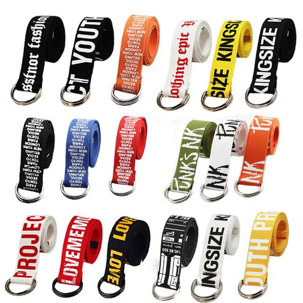 36 styles canvas belt punk fashion women men letter long waist strap double d ring buckle all-match jeans trousers waistband, Black;brown
36 styles canvas belt punk fashion women men letter long waist strap double d ring buckle all-match jeans trousers waistband, Black;brown