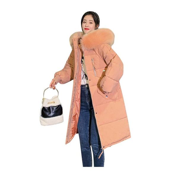 women's down & parkas long winter big pocket hooded with fur collar windproof jacket oversized cotton pad coat, Black
women's down & parkas long winter big pocket hooded with fur collar windproof jacket oversized cotton pad coat, Black
