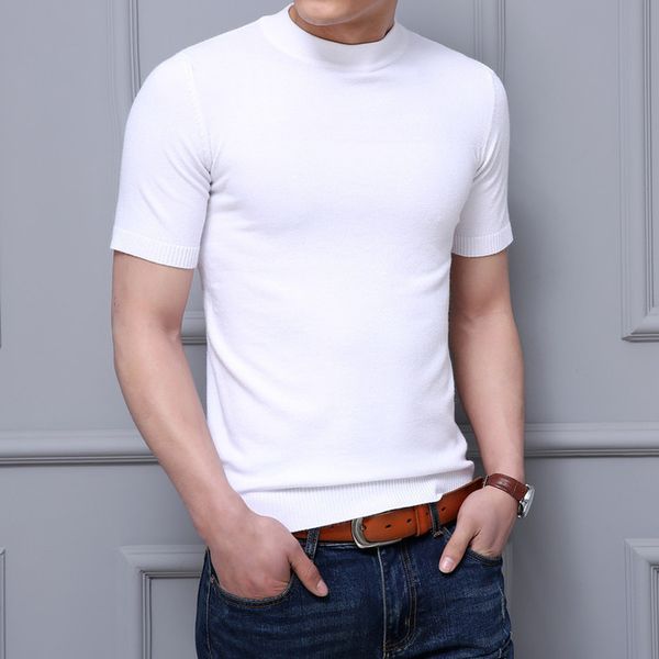 brand men's t shirt short sleeve sweater half line t-shirt for male solid color tshirt kg-238, White;black
brand men's t shirt short sleeve sweater half line t-shirt for male solid color tshirt kg-238, White;black