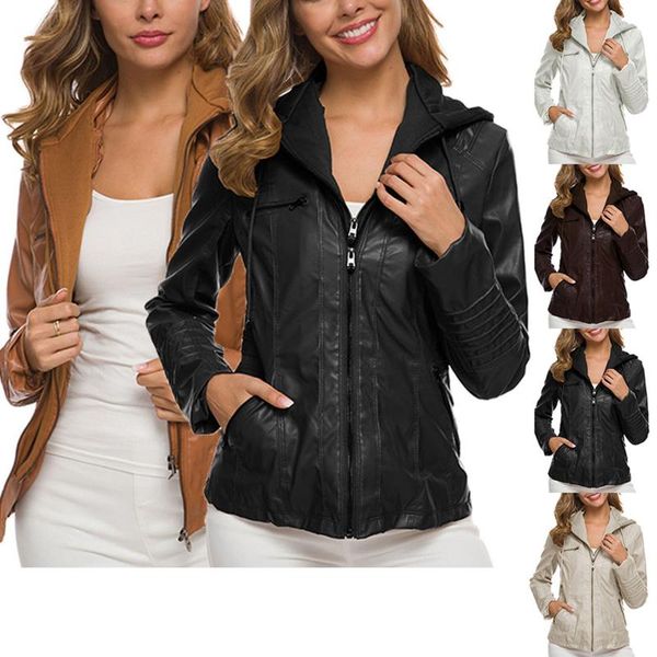 female coat solid color long sleeve hooded leather jacket for women, s/m//xl/xxl/xxxl, Black;brown
female coat solid color long sleeve hooded leather jacket for women, s/m//xl/xxl/xxxl, Black;brown