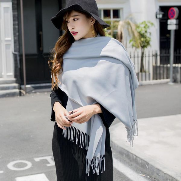 2020 winter cashmere women scarf female scarves lady tassel bandana women solid shawl wraps foulard tippet, Blue;gray
2020 winter cashmere women scarf female scarves lady tassel bandana women solid shawl wraps foulard tippet, Blue;gray
