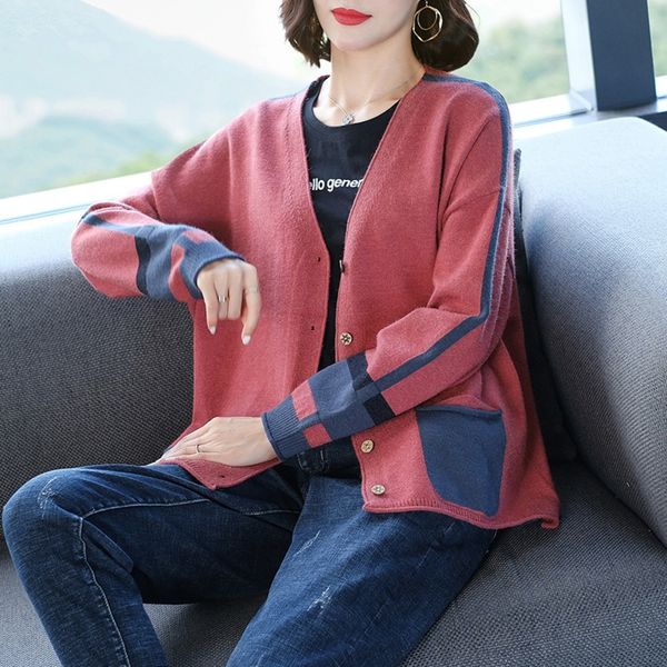 64igt autumn sweater women's coat winter outerwear women's autumn 2020 new sweater wear knitted cardigan loose large korean style, White;black
64igt autumn sweater women's coat winter outerwear women's autumn 2020 new sweater wear knitted cardigan loose large korean style, White;black