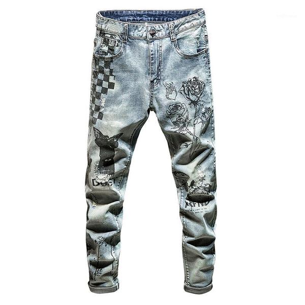 sokotoo men's fashion plaid rose flower printed jeans trendy holes ripped stretch denim pants1, Blue
sokotoo men's fashion plaid rose flower printed jeans trendy holes ripped stretch denim pants1, Blue