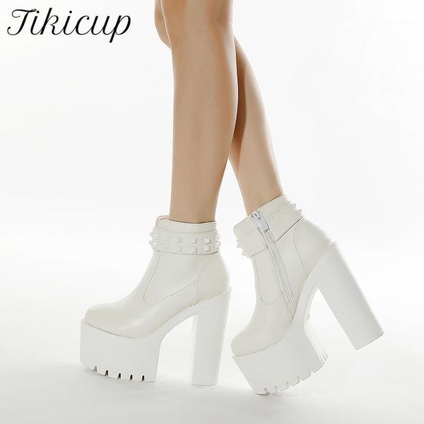 boots tikicup punk rivets women chunky ankle platform alternative goth 15cm extremely high heel short booties ladies club shoes1, Black
boots tikicup punk rivets women chunky ankle platform alternative goth 15cm extremely high heel short booties ladies club shoes1, Black
