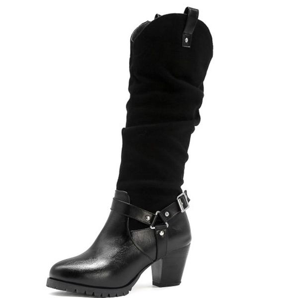 boots 2021 zipper pu leather knee high square heel round toe buckle leisure women shoes autumn winter casual party, Black
boots 2021 zipper pu leather knee high square heel round toe buckle leisure women shoes autumn winter casual party, Black