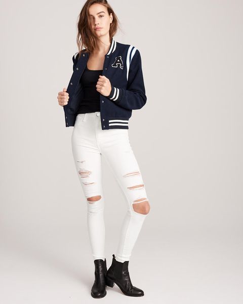 003# new elastic hole tight jeans pants for women, Blue