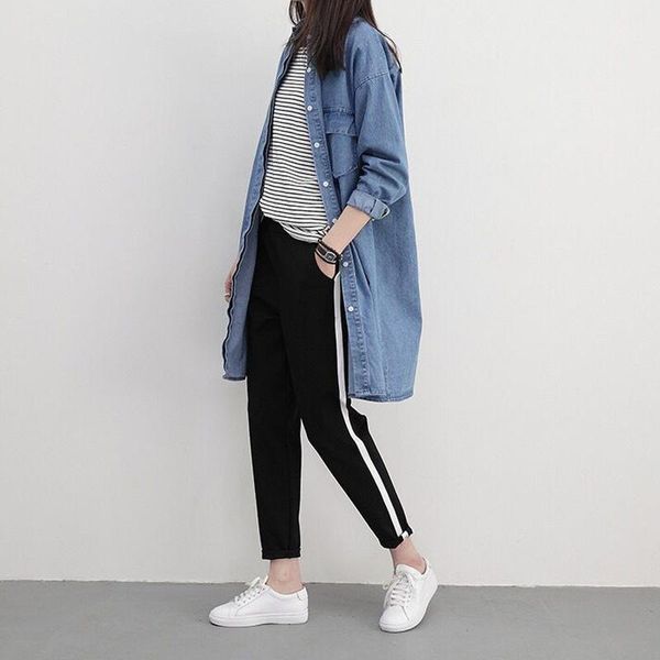 2020 fashion women leather striped harem pants women black casual high waist pants drawstring loose trousers pantalon femme, Black;white
2020 fashion women leather striped harem pants women black casual high waist pants drawstring loose trousers pantalon femme, Black;white