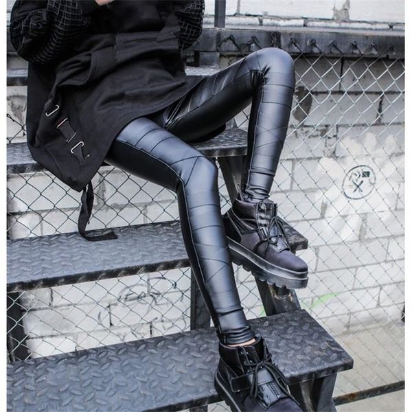 punk thick velvet bandage leather leggins women splicing high waist warm leggings pants stretch trousers y200328, Black;white
punk thick velvet bandage leather leggins women splicing high waist warm leggings pants stretch trousers y200328, Black;white