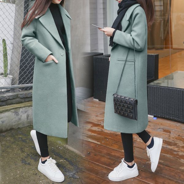 high-end women's boutique solid color autumn and winter new long section chic thick warm woolen coat tb190509, Black
high-end women's boutique solid color autumn and winter new long section chic thick warm woolen coat tb190509, Black