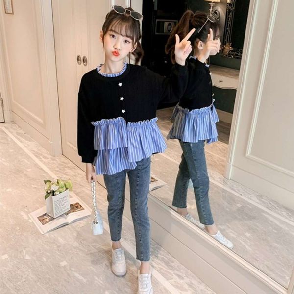 spring bodywear 2021 new korean children's big girls' foreign sle irregular shirt splicing fashionable, Black
spring bodywear 2021 new korean children's big girls' foreign sle irregular shirt splicing fashionable, Black