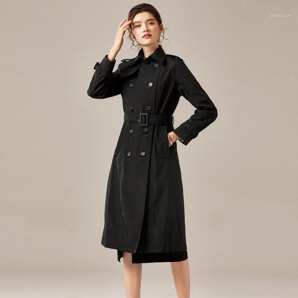 2021 autumn women's new temperament lapel long-sleeved double-breasted waist fashion mid-length trench coat1, Tan;black
2021 autumn women's new temperament lapel long-sleeved double-breasted waist fashion mid-length trench coat1, Tan;black