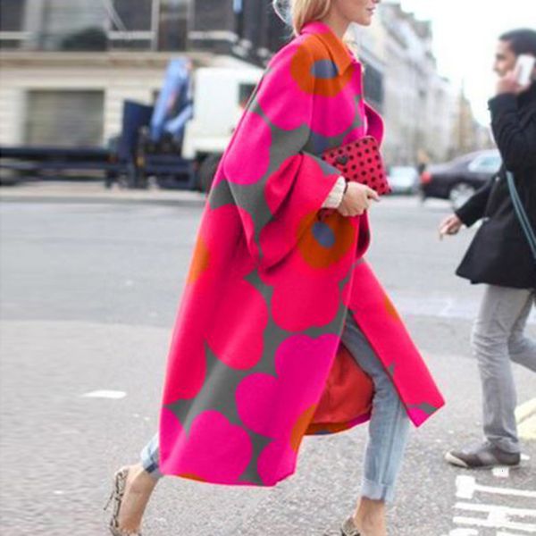 new women long coat fashion loose printing overcoat jacket autumn winter women's windbreaker plus size flared sleeve lapel cloak, Black 
new women long coat fashion loose printing overcoat jacket autumn winter women's windbreaker plus size flared sleeve lapel cloak, Black