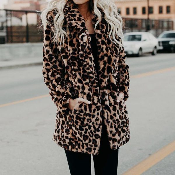 women's fur & faux fashion leopard print coats women autumn winter warm thick jacket female girl plush slim fit outerwear overcoat, Black
women's fur & faux fashion leopard print coats women autumn winter warm thick jacket female girl plush slim fit outerwear overcoat, Black
