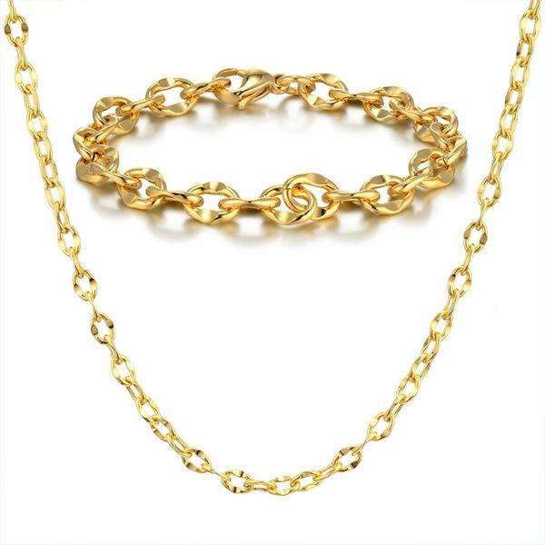 hip hop dubai gold jewelry sets & more stainless steel gold color link chain set for men/women jewelry, Silver
hip hop dubai gold jewelry sets & more stainless steel gold color link chain set for men/women jewelry, Silver