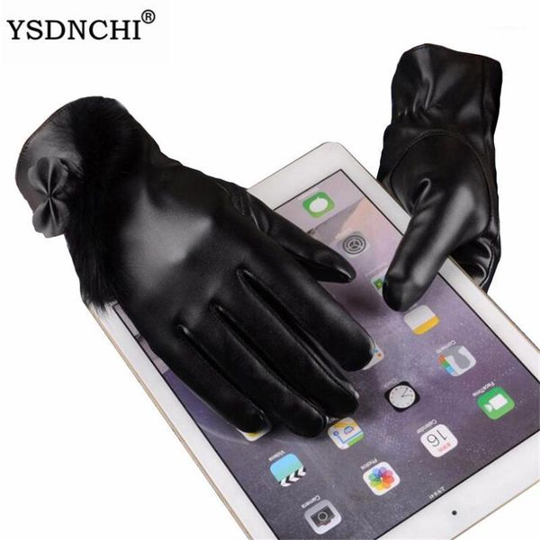 YSDNCHI Women Black Leather Gloves Winter Mittens Bowknot Thick Velvet Guantes Touched Screen Gloves High Quality Ski Mittens1, Blue;gray
YSDNCHI Women Black Leather Gloves Winter Mittens Bowknot Thick Velvet Guantes Touched Screen Gloves High Quality Ski Mittens1, Blue;gray