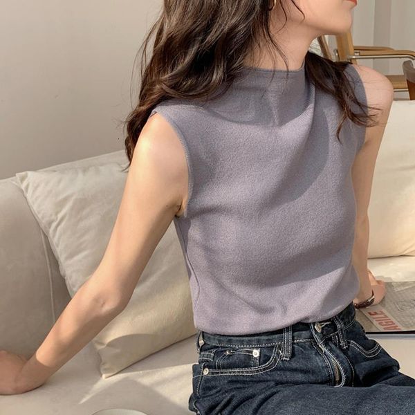 knitted summer turtleneck tank women camisole blouse sleeveless slim female sleveless t shirt vest casual camis, White
knitted summer turtleneck tank women camisole blouse sleeveless slim female sleveless t shirt vest casual camis, White