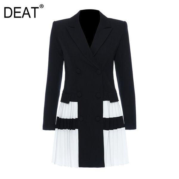 deat new summer fashion mesh clothing notched hit colors pleated patchwork double breasted waist blazer wl38701l 201201, White;black
deat new summer fashion mesh clothing notched hit colors pleated patchwork double breasted waist blazer wl38701l 201201, White;black