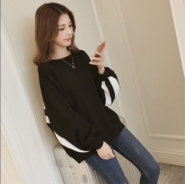 kfbiv autumn coat korean style hip hop student contrast color lantern sleeve sweater new sweater coatfemale striped loose sleeve long black
kfbiv autumn coat korean style hip hop student contrast color lantern sleeve sweater new sweater coatfemale striped loose sleeve long black