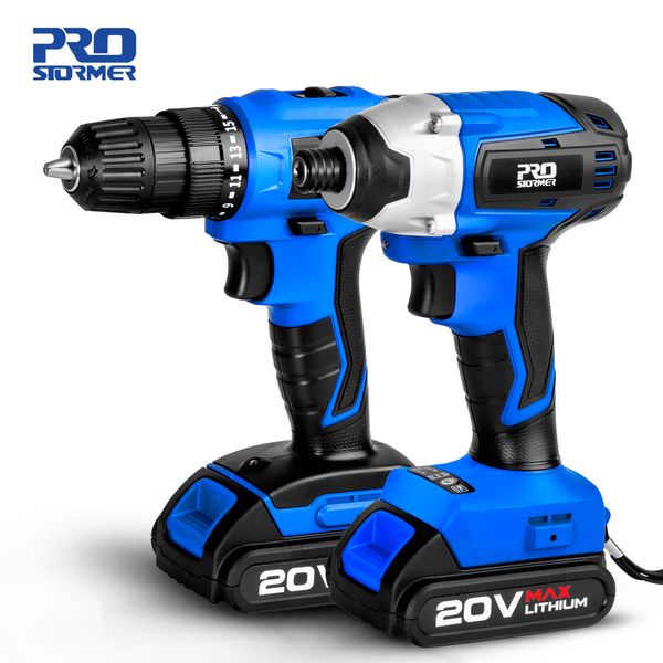 20v cordless impact drill cordless screwdriver optional two-piece set 2000mah wireless rechargeable screwdriver by prostormer c1220
20v cordless impact drill cordless screwdriver optional two-piece set 2000mah wireless rechargeable screwdriver by prostormer c1220