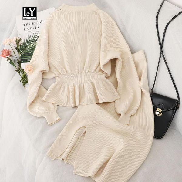 ly varey lin women knitted suits autumn winter batwing sleeve 2 pieces set office lady elegant jumper + pencil skirt suit set1, Gray
ly varey lin women knitted suits autumn winter batwing sleeve 2 pieces set office lady elegant jumper + pencil skirt suit set1, Gray