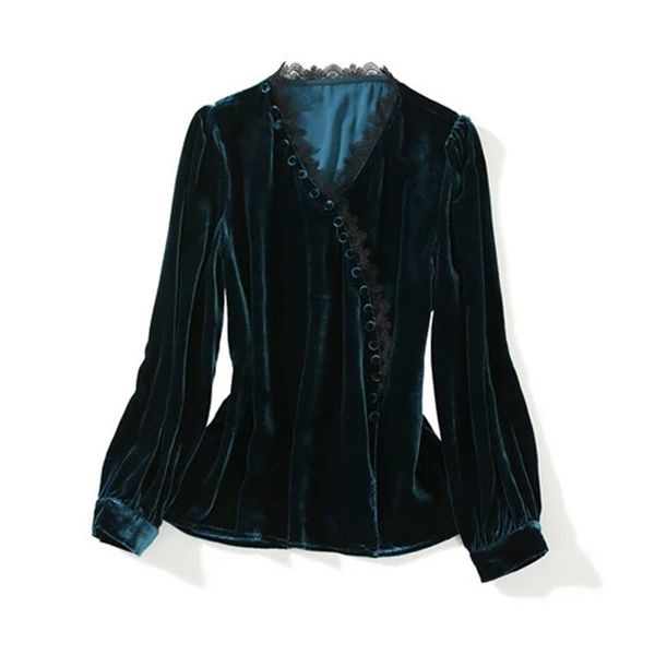 luxury design imported gold velvet base shirt women 2020 new high-end lace v-neck temperament ing, White;black
luxury design imported gold velvet base shirt women 2020 new high-end lace v-neck temperament ing, White;black