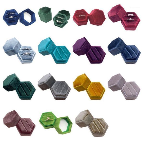 velvet double ring box hexagon wedding ceremony ring box with detachable lid f3md1, Pink;blue
velvet double ring box hexagon wedding ceremony ring box with detachable lid f3md1, Pink;blue