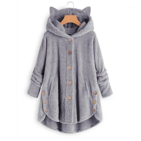 women's hoodies & sweatshirts laamei women fluffy coat loose hoodie sweatshirt solid winter kawaii cat ear hooded buttons fleece jacket, Black
women's hoodies & sweatshirts laamei women fluffy coat loose hoodie sweatshirt solid winter kawaii cat ear hooded buttons fleece jacket, Black