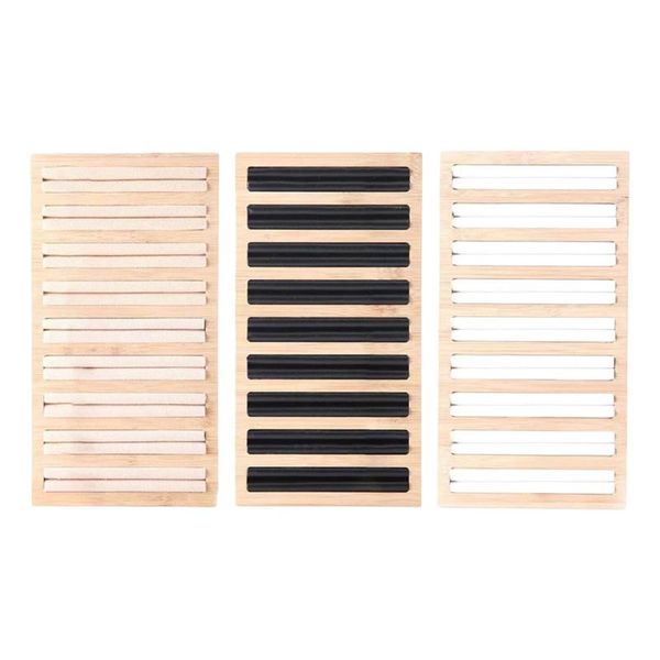 9 lines jewelry bamboo display stand showcase ring organizer tray, Pink;blue 
9 lines jewelry bamboo display stand showcase ring organizer tray, Pink;blue