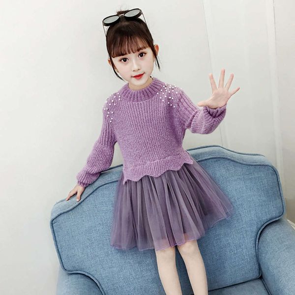 school 2019 new girl's drs autumn middle pearl princs children's splicing sweater mh skirt, Red;yellow
school 2019 new girl's drs autumn middle pearl princs children's splicing sweater mh skirt, Red;yellow