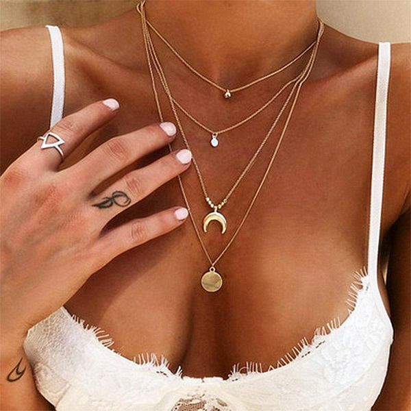 pendant necklaces zovoli gold layered chain choker necklace set for women bohemian statement moon heart crystal fashion jewelry, Silver
pendant necklaces zovoli gold layered chain choker necklace set for women bohemian statement moon heart crystal fashion jewelry, Silver