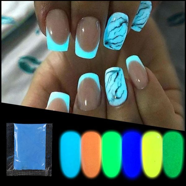 party decoration 10/30g luminous neon fluorescent glitter glow pigment dust in the dark phosphor diy nail art