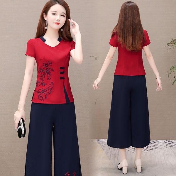 падение чувство два частей, брюки лето 2019 новых брюк вышивки широкой ноги pantsembroidered широкой ноги pantsimproved cheongsam внешняя мо, Gray 
падение чувство два частей, брюки лето 2019 новых брюк вышивки широкой ноги pantsembroidered широкой ноги pantsimproved cheongsam внешняя мо, Gray