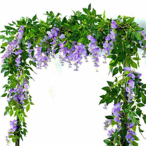 7ft 2m wisteria artificial flowers vine garland wedding arch decoration fake plants foliage rattan wall decor supplies decorative & wreaths
7ft 2m wisteria artificial flowers vine garland wedding arch decoration fake plants foliage rattan wall decor supplies decorative & wreaths