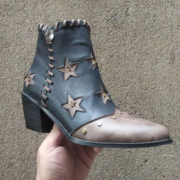 boots vintage knight women leather shoes woman star pattern ankle female botas zapatos mujer chic rivets motorcycle1, Black
boots vintage knight women leather shoes woman star pattern ankle female botas zapatos mujer chic rivets motorcycle1, Black
