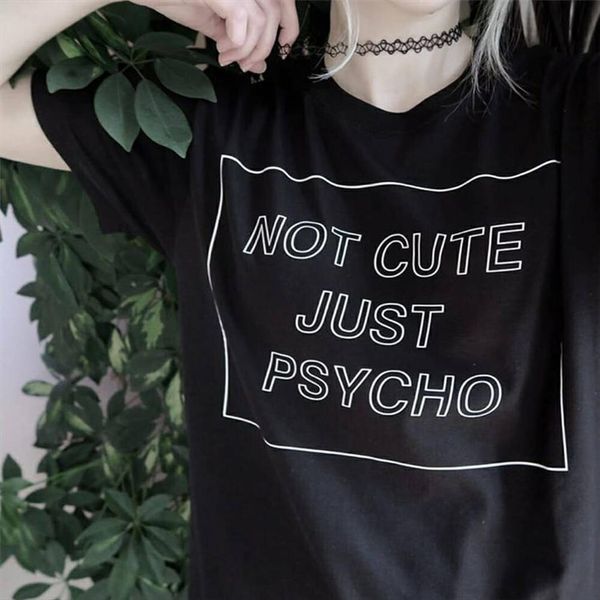 women cool not cute just psycho tumblr grunge style t shirt woman tee fashion street hippie punk womens tshirt clothes, White
women cool not cute just psycho tumblr grunge style t shirt woman tee fashion street hippie punk womens tshirt clothes, White
