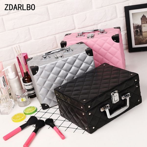 women cosmetic case plaid make up bag female toiletry suitcase travel makeup tools storage box beautician organizer y200714, Blue;pink
women cosmetic case plaid make up bag female toiletry suitcase travel makeup tools storage box beautician organizer y200714, Blue;pink