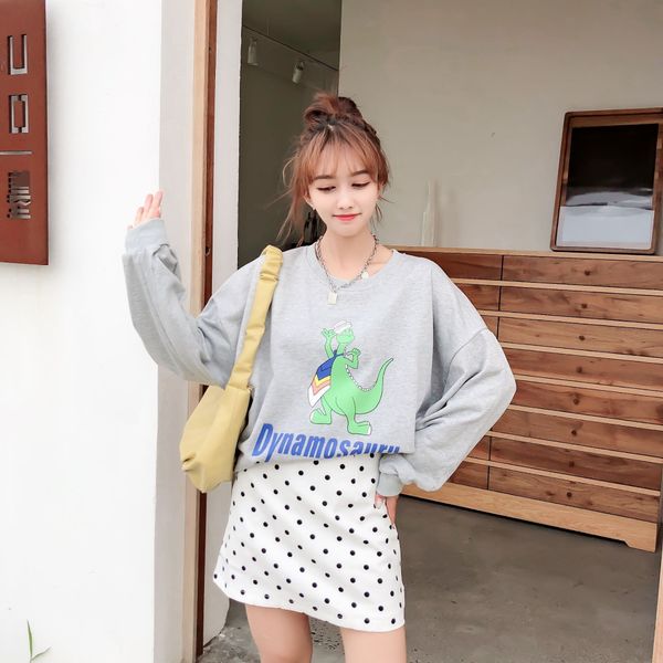 new hoodless sweater women's korean loose pullover foreign style pullover print round neck women's student coat in autumn and wint, Black
new hoodless sweater women's korean loose pullover foreign style pullover print round neck women's student coat in autumn and wint, Black
