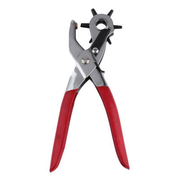 016 practical multi-function portable puncher carbon steel & pvc red belt hole puncher revolving leather hole punch plier, Black 
016 practical multi-function portable puncher carbon steel & pvc red belt hole puncher revolving leather hole punch plier, Black