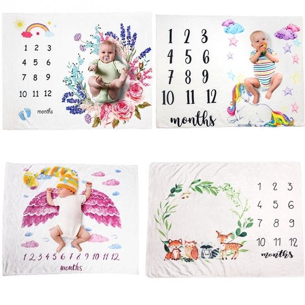 baby monthly milestone blanket for girl boys floral wings newborn soft flannel blanket p prop background child play mats y201009
baby monthly milestone blanket for girl boys floral wings newborn soft flannel blanket p prop background child play mats y201009