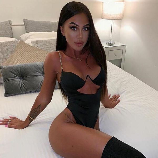 women elastic satin slim bodysuit chain straps hollow out bodycon black party club summer bodysuit body for women jumpsuit, Black;white
women elastic satin slim bodysuit chain straps hollow out bodycon black party club summer bodysuit body for women jumpsuit, Black;white