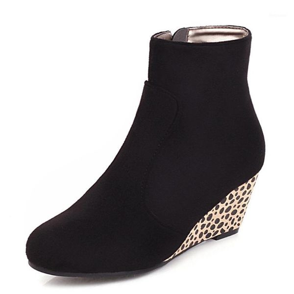 boots round toe slope with polka dot leopard print heel nude boots, elastic frosted inner increase ankle rose red flock shoes1, Black
boots round toe slope with polka dot leopard print heel nude boots, elastic frosted inner increase ankle rose red flock shoes1, Black