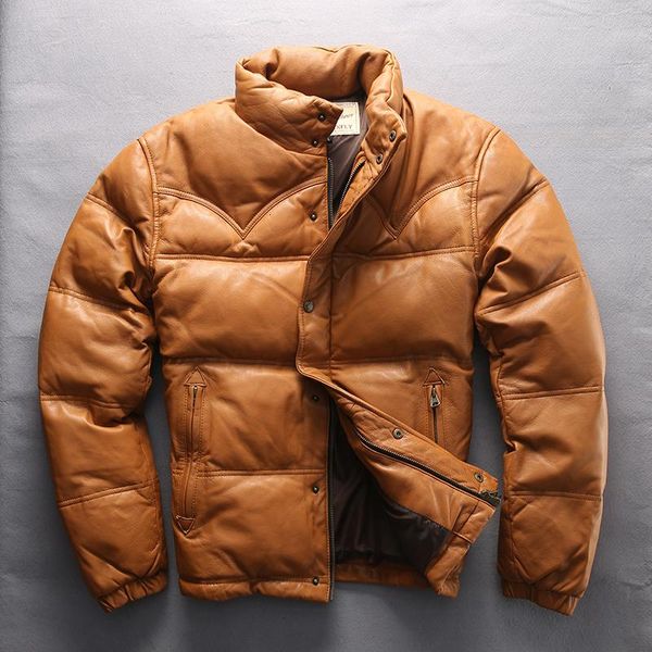 men's leather & faux goat skin zipper warm down jacket brand genuine male autumn winter coats large size m-4xl, Black
men's leather & faux goat skin zipper warm down jacket brand genuine male autumn winter coats large size m-4xl, Black