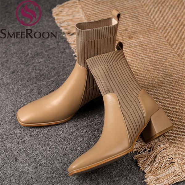 boots smeeroon 2021 genuine leather thick heels square toe women autumn winter solid color ankle black brown
boots smeeroon 2021 genuine leather thick heels square toe women autumn winter solid color ankle black brown