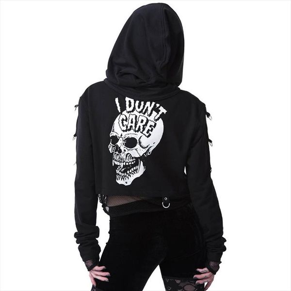 female streetwear hooded women sweatshirts cropped hoodies gothic skull printed black loose short hoodies mesh patchwork
female streetwear hooded women sweatshirts cropped hoodies gothic skull printed black loose short hoodies mesh patchwork