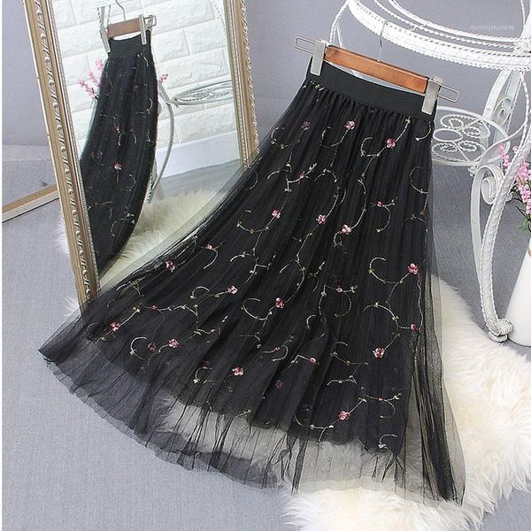 skirts spring summer net yarn lace embroidery pleated slim gauze skirt midi women graceful long female fashion1, Black
skirts spring summer net yarn lace embroidery pleated slim gauze skirt midi women graceful long female fashion1, Black