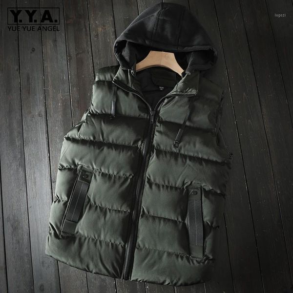 men hat detachable warm vest autumn winter thick casual sleeveless cotton jacket slim zipper hooded waistcoat oversize 4xl1, Black;white
men hat detachable warm vest autumn winter thick casual sleeveless cotton jacket slim zipper hooded waistcoat oversize 4xl1, Black;white